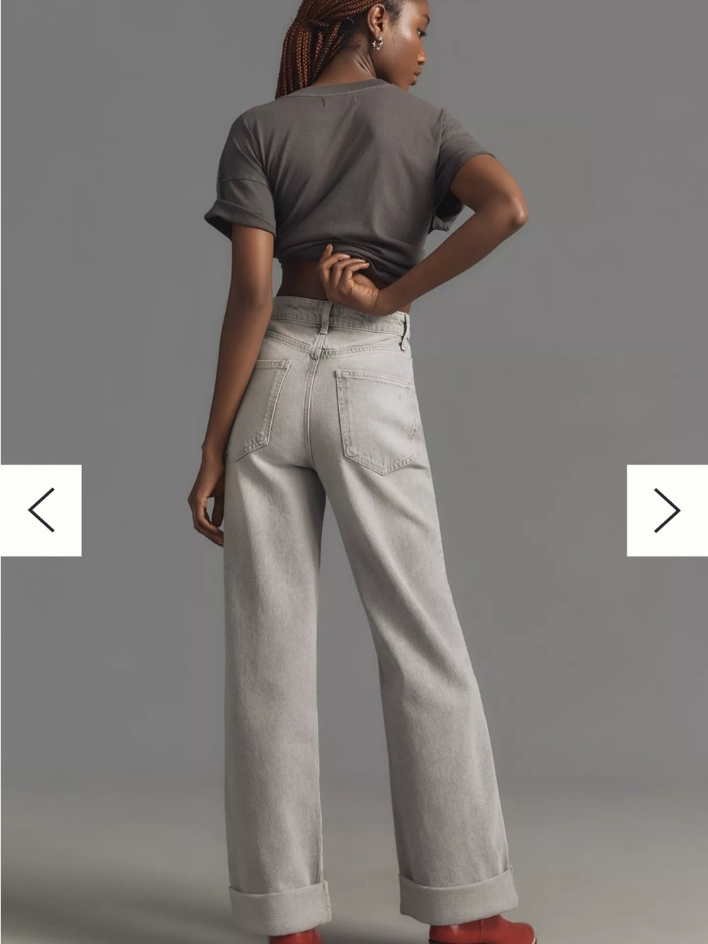 Pilcro Anthropologie Light Gray Cuffed Jeans. Size 26 - Picture 3 of 10